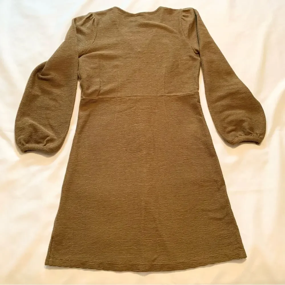MADEWELL Womens Vintage Dress Sz Small Texture & Thread Crepe Balloon-Sleeve - Picture 9 of 11